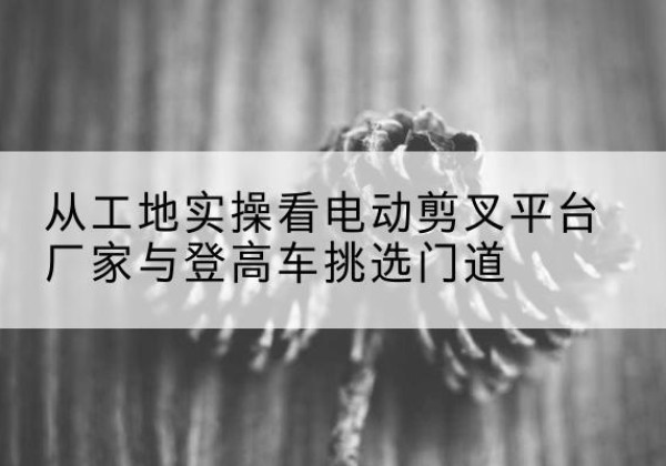 平邑电动剪叉升降平台厂家-从工地实操看电动剪叉平台厂家与登高车挑选门道